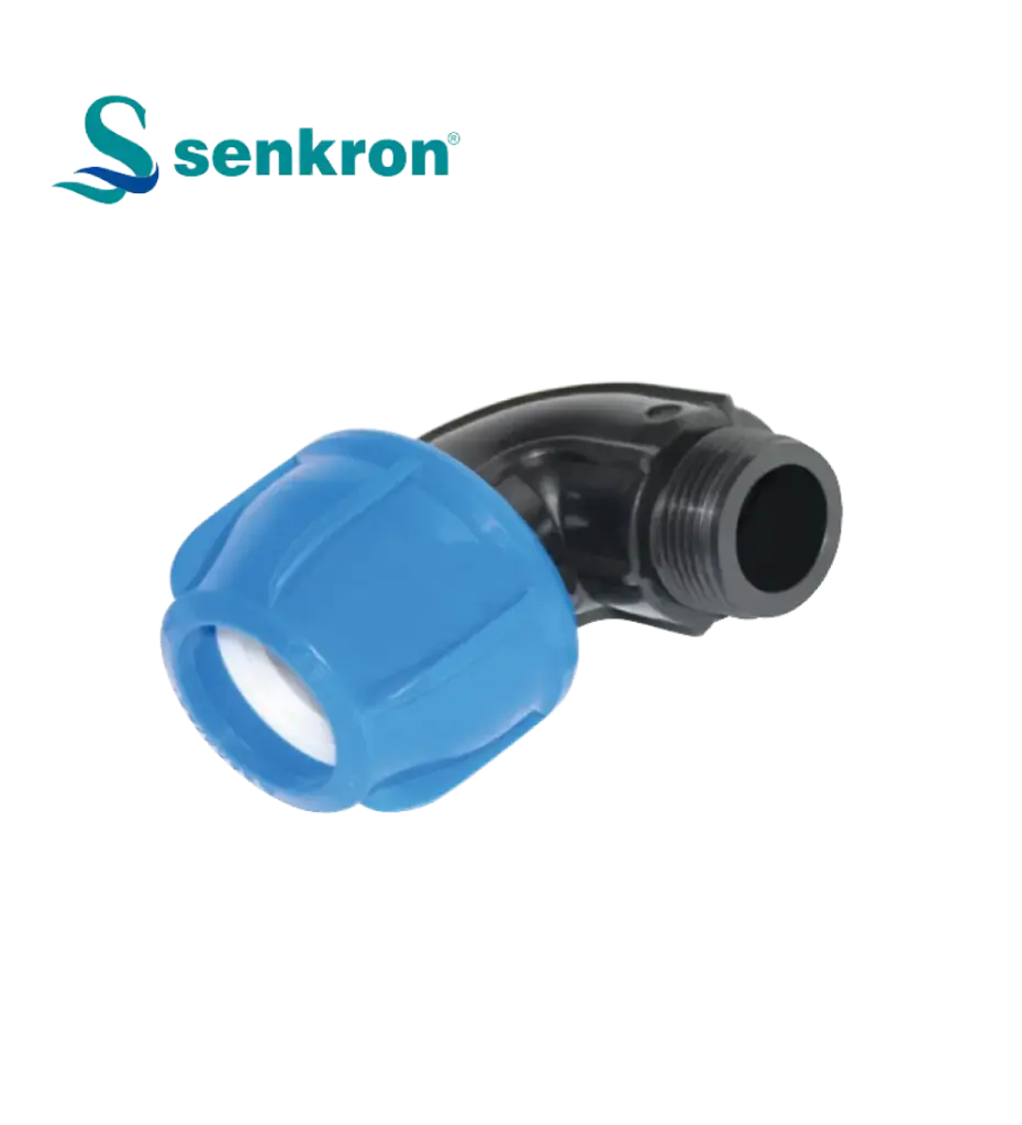 Male elbow  50mm× 1.5 Senkron Blue