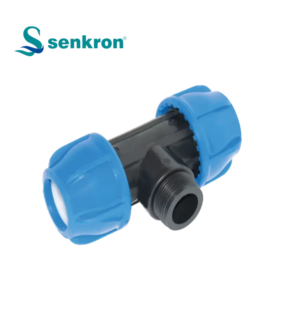 Male Reducing Tee 32 x "1 x 32 Senkron Blue
