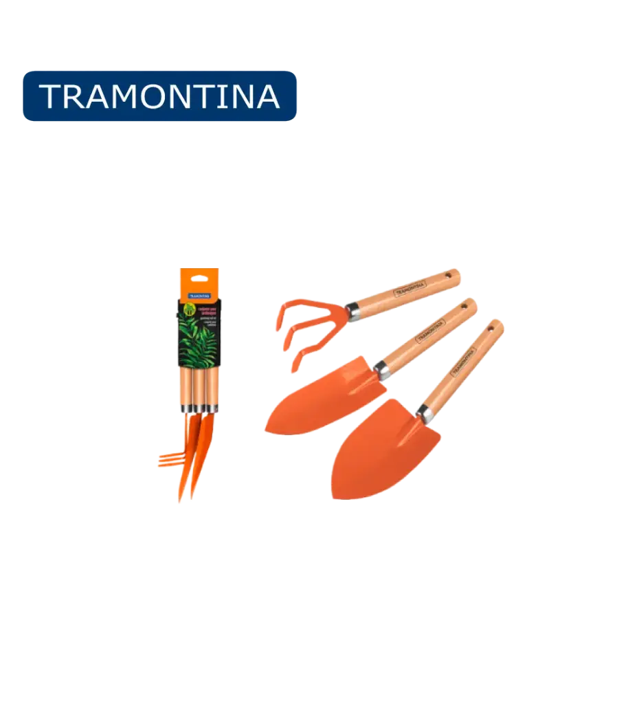 Set of 3 iron and wooden handle agricultural tools  78102/801 Tramontina