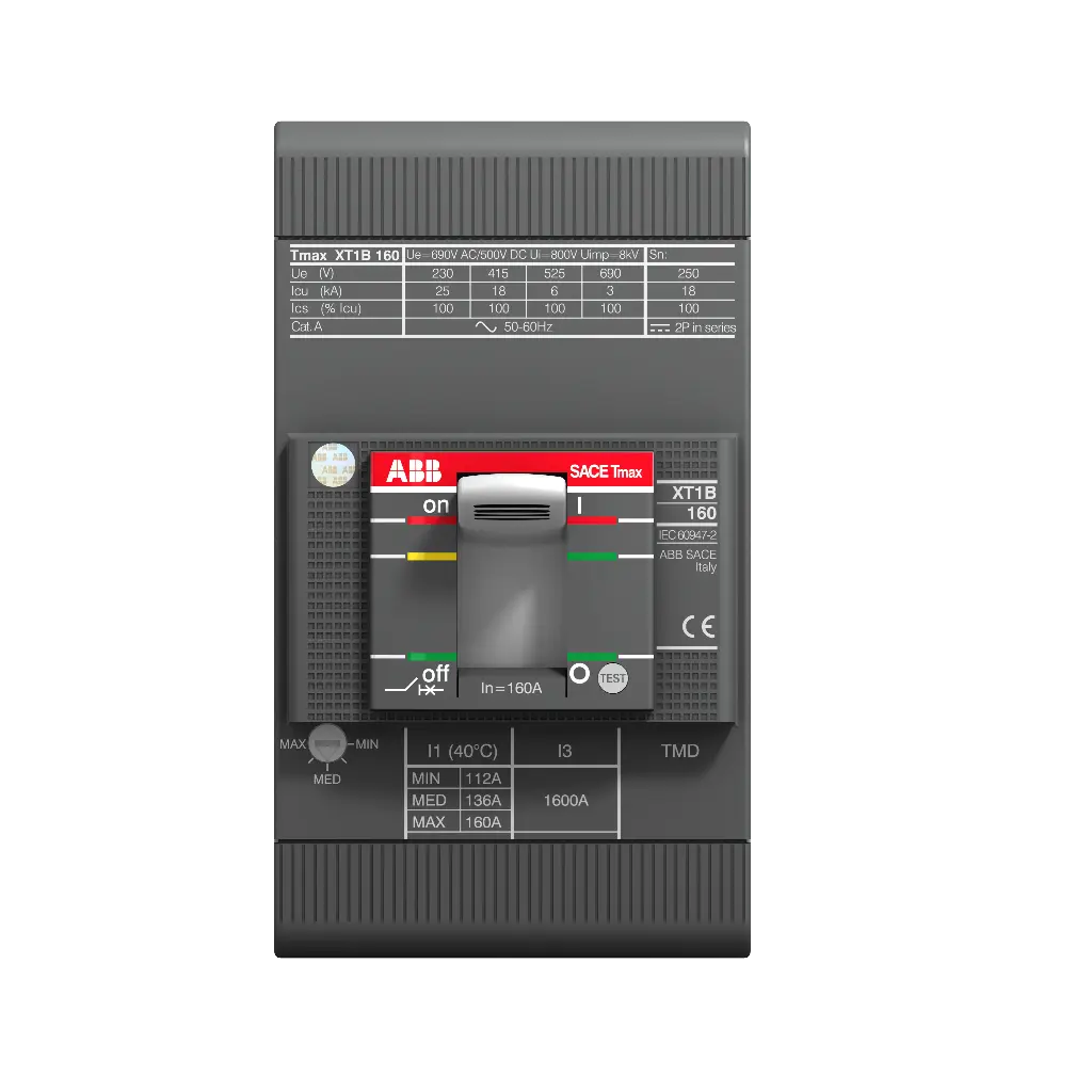 قاطع ثلاثي ABB XT1B 160 TMD 100-1000 3P 100A 18KA